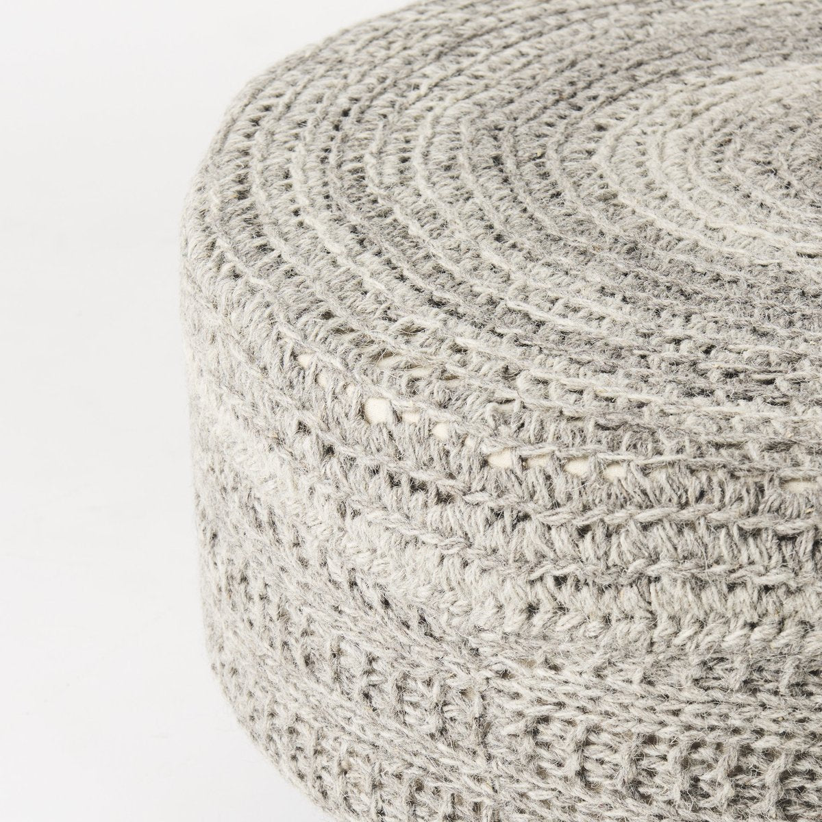 Mercana Bina 30"Dia Dark Grey Wool Stool