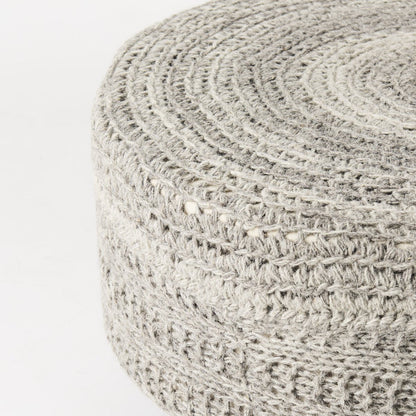 Mercana Bina 30"Dia Dark Grey Wool Stool