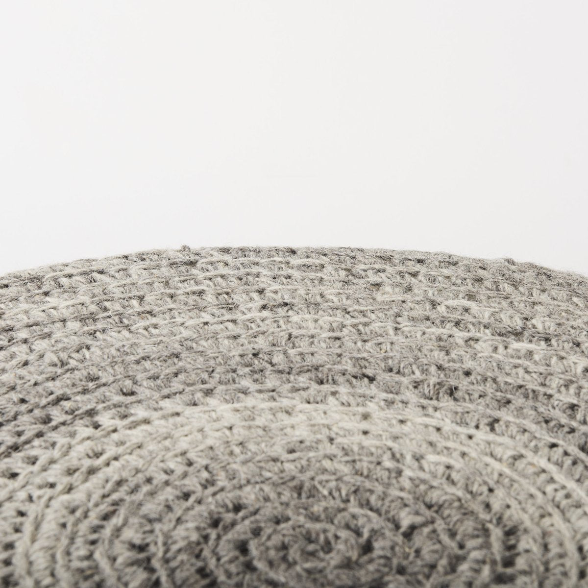 Mercana Bina 30"Dia Dark Grey Wool Stool