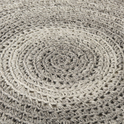 Mercana Bina 30"Dia Dark Grey Wool Stool