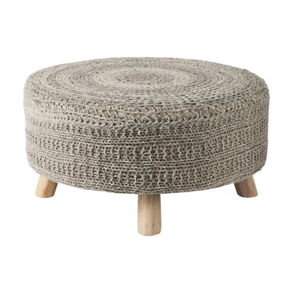 Mercana Bina 30"Dia Dark Grey Wool Stool