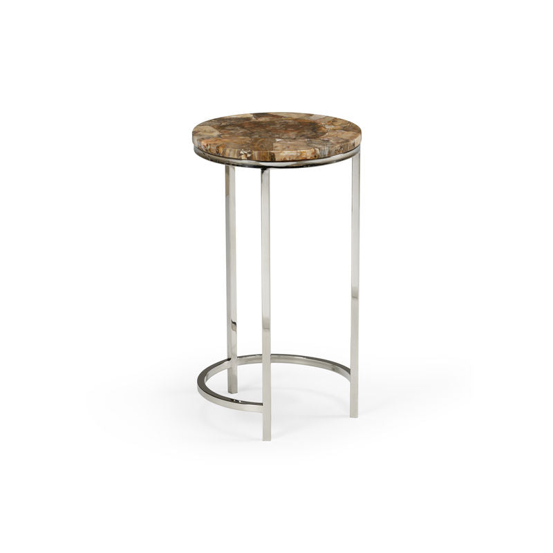 Bingham Brown Stone Top Round Accent Table-Side Tables-Wildwood-LOOMLAN