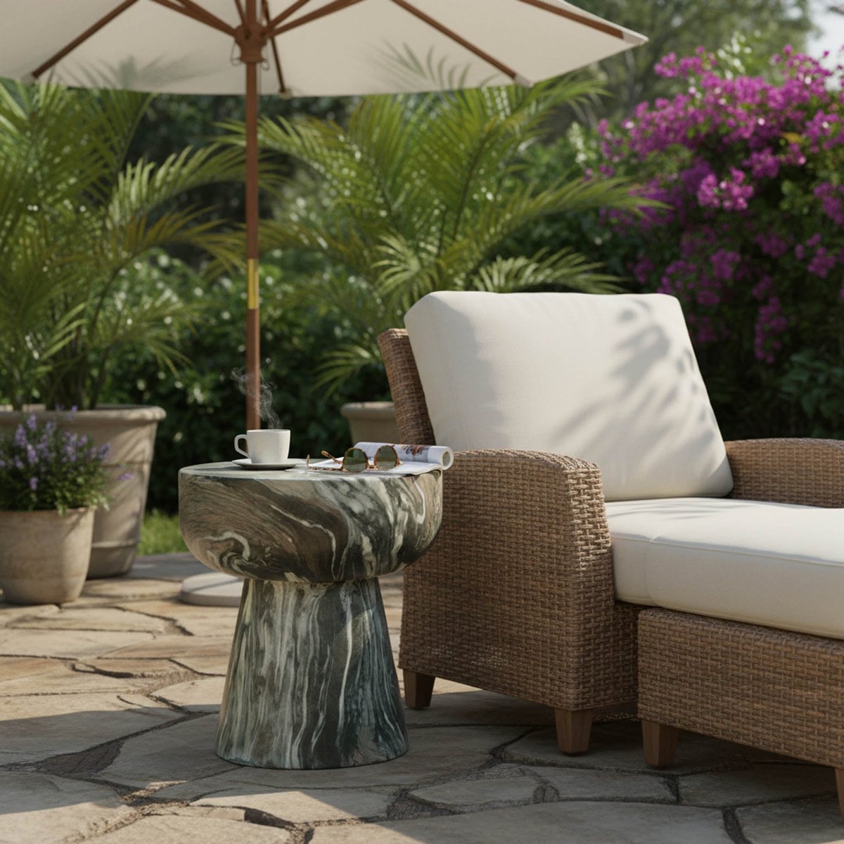LH Home Binx Concrete Outdoor Side Table