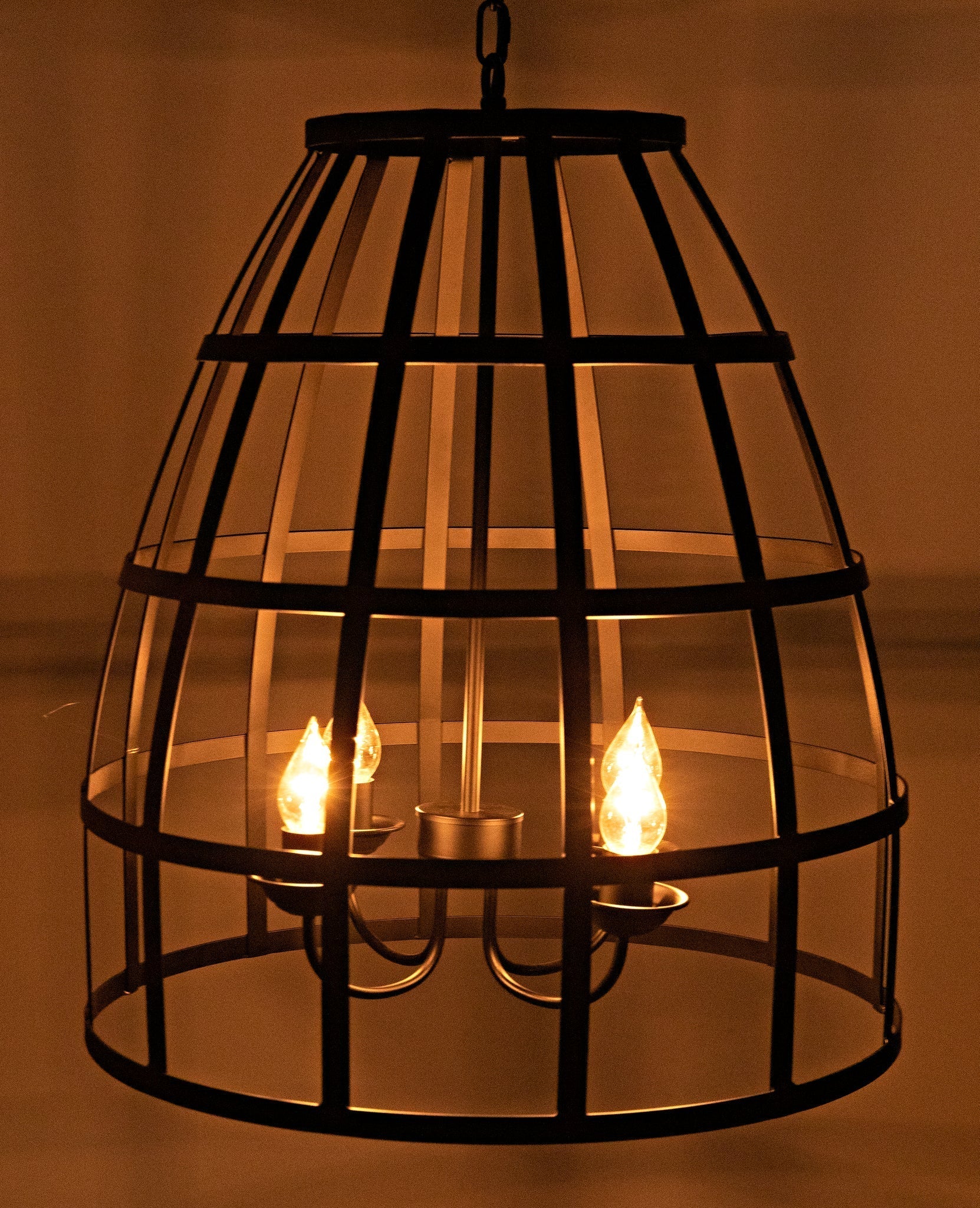 Birdcage Black Steel Pendant 305-Pendants-Noir-Sideboards and Things