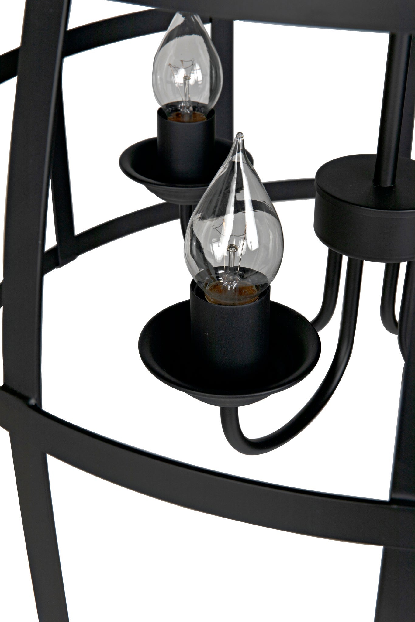 Birdcage Black Steel Pendant 305-Pendants-Noir-Sideboards and Things