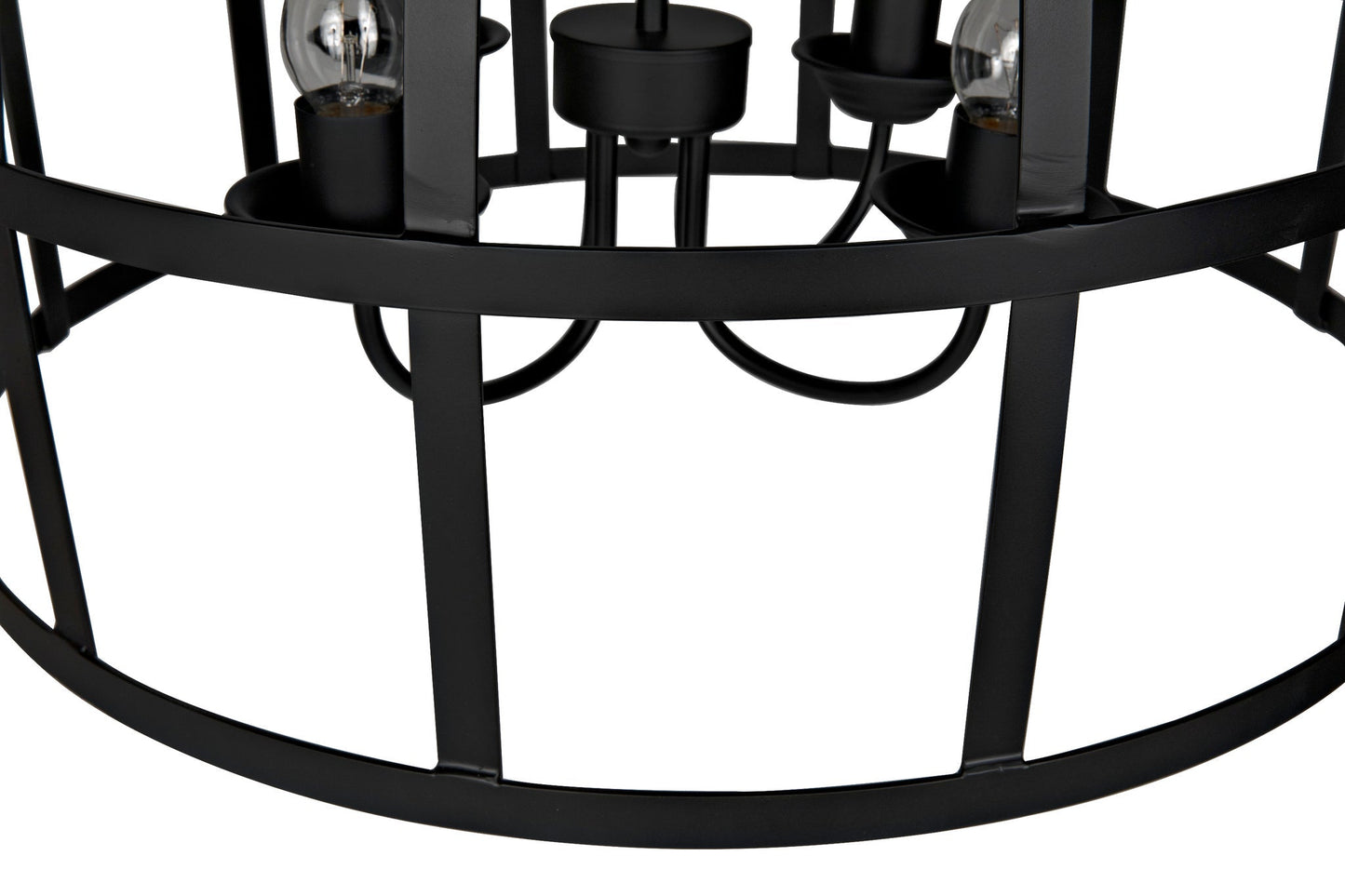 Birdcage Black Steel Pendant 305-Pendants-Noir-Sideboards and Things