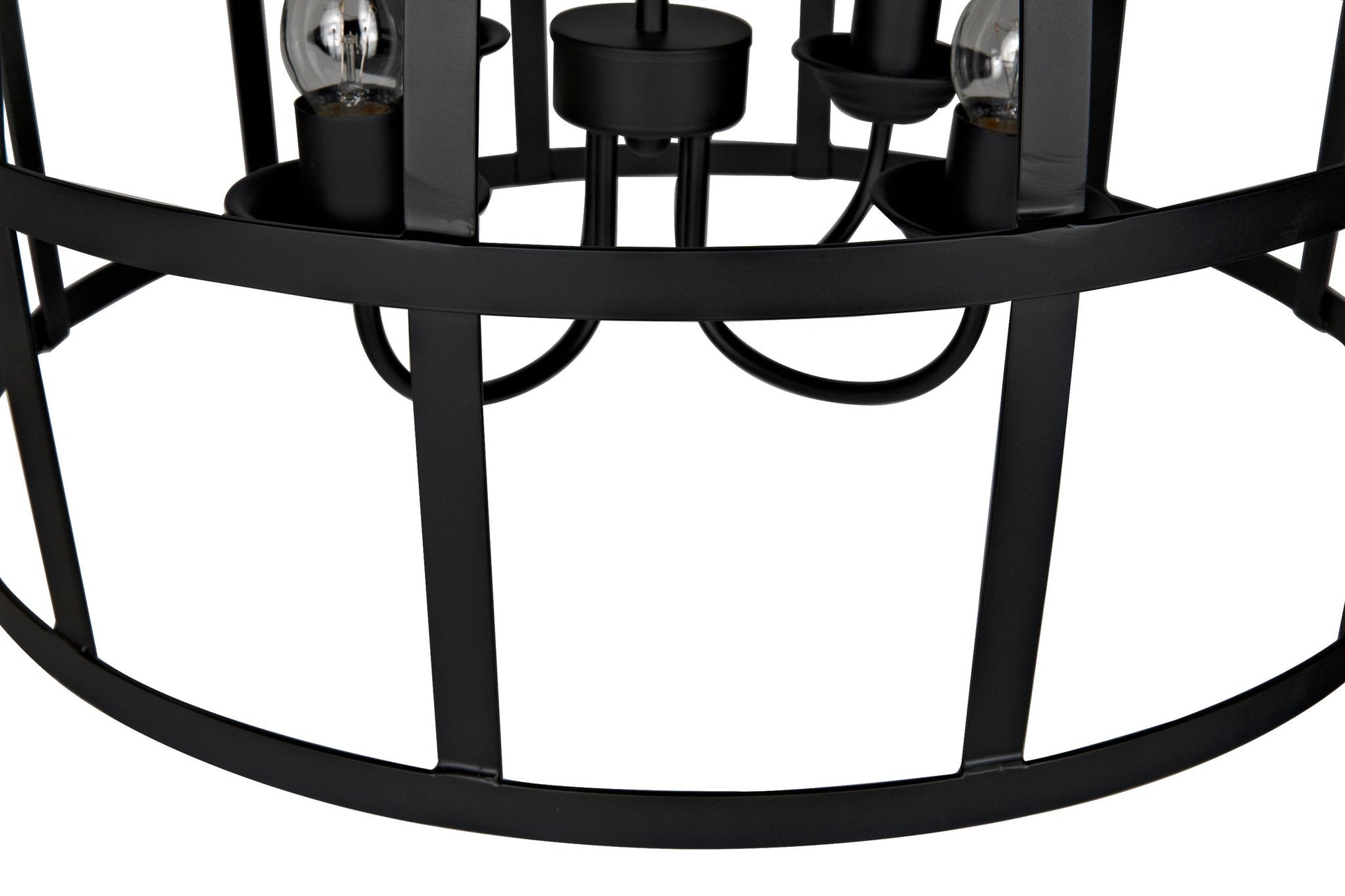 Birdcage Black Steel Pendant 305-Pendants-Noir-Sideboards and Things