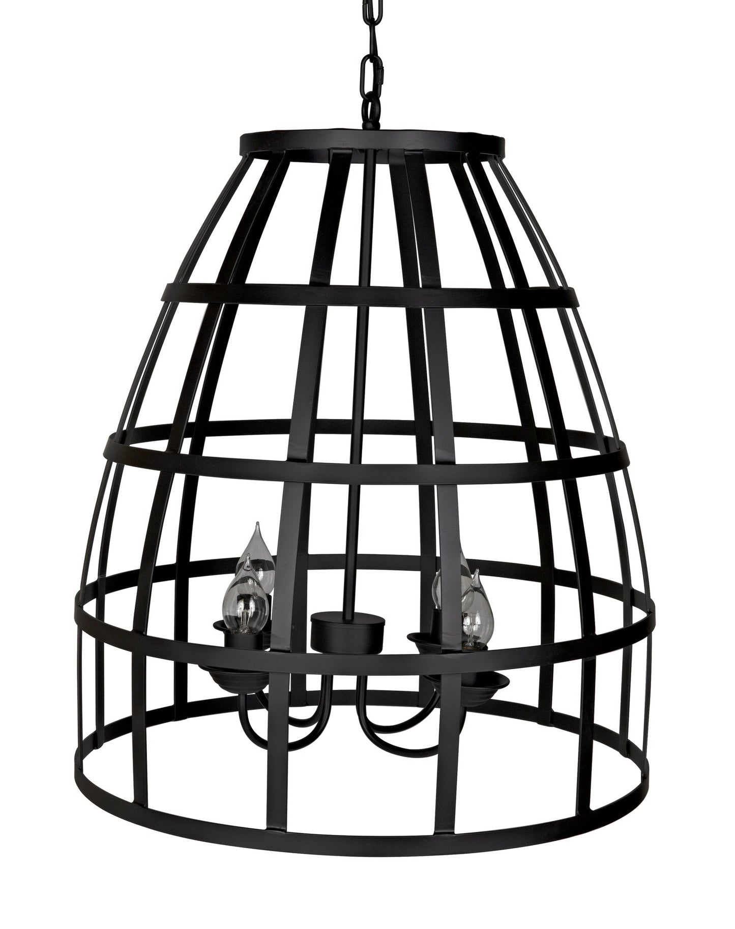 Birdcage Black Steel Pendant 305-Pendants-Noir-Sideboards and Things