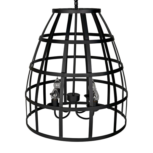 Birdcage Black Steel Pendant 305-Pendants-Noir-Sideboards and Things