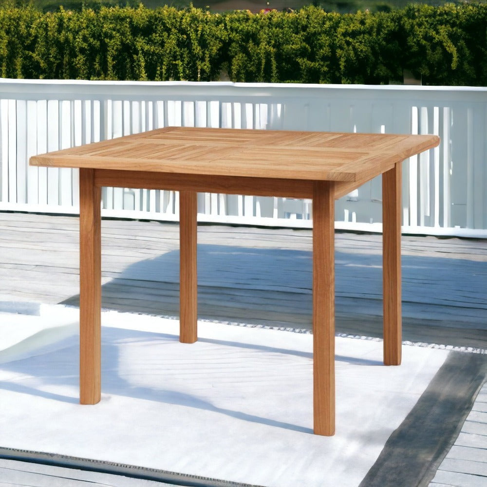 Birmingham Square Teak Outdoor Dining Table with Umbrella Hole-Outdoor Dining Tables-HiTeak-Sideboards and Things