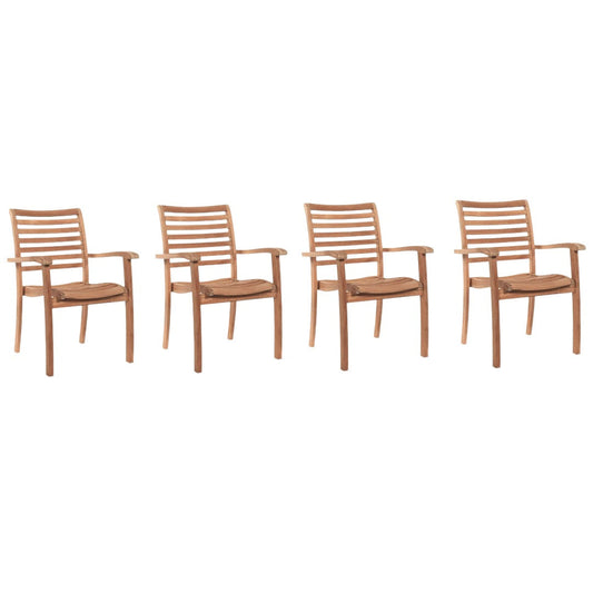 Birmingham Stacking Teak Outdoor Dining Armchair (Set of 4)-Outdoor Dining Chairs-HiTeak-Sideboards and Things