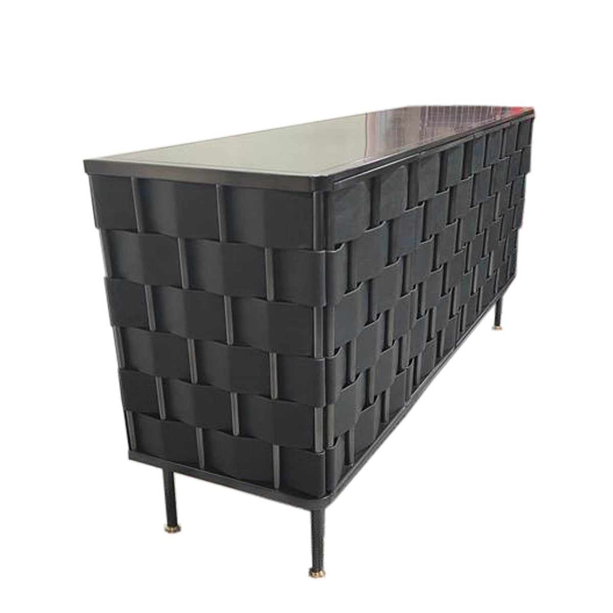 LH Home Bishop Four Doors Leather Warp Sideboard