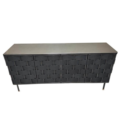LH Home Bishop Four Doors Leather Warp Sideboard