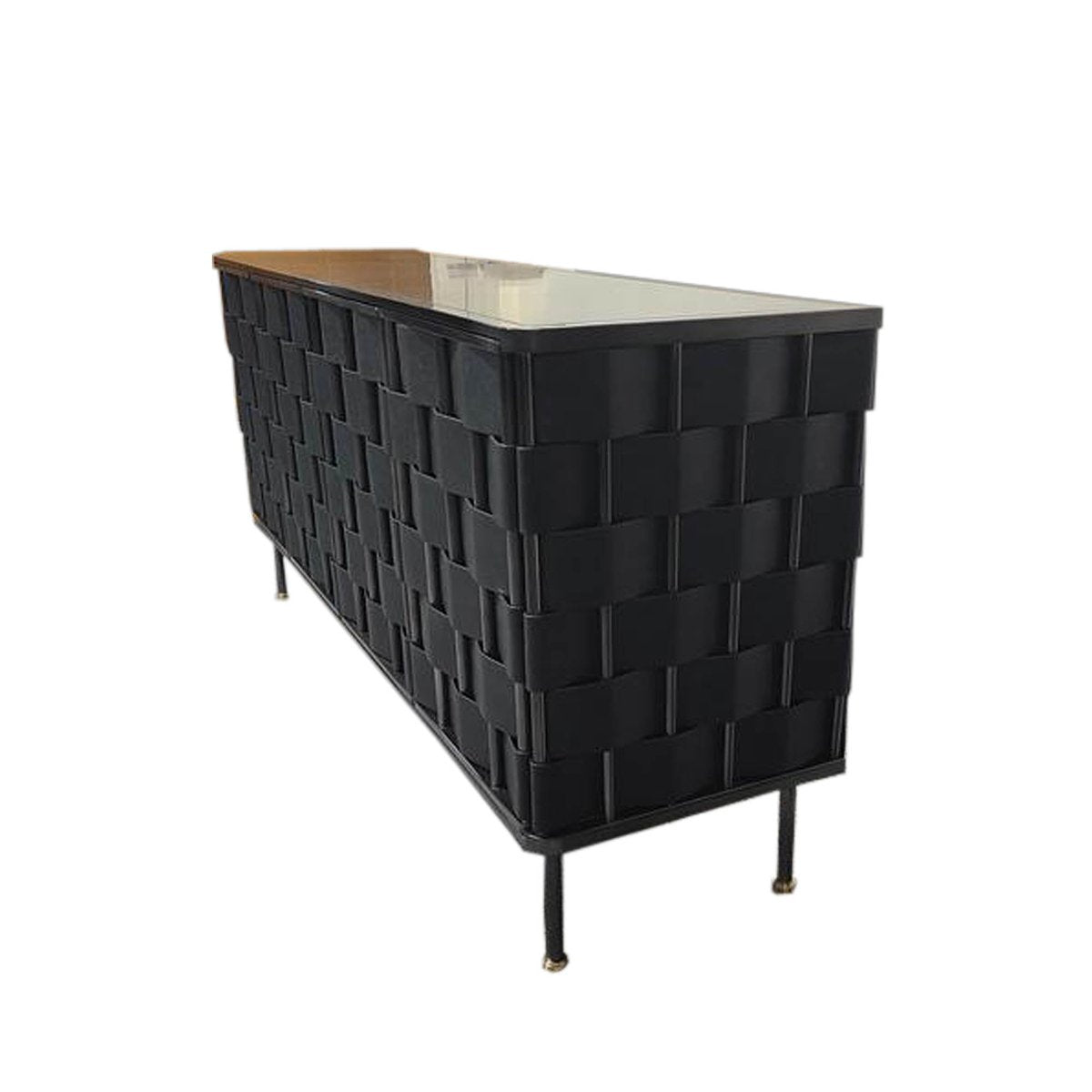LH Home Bishop Four Doors Leather Warp Sideboard