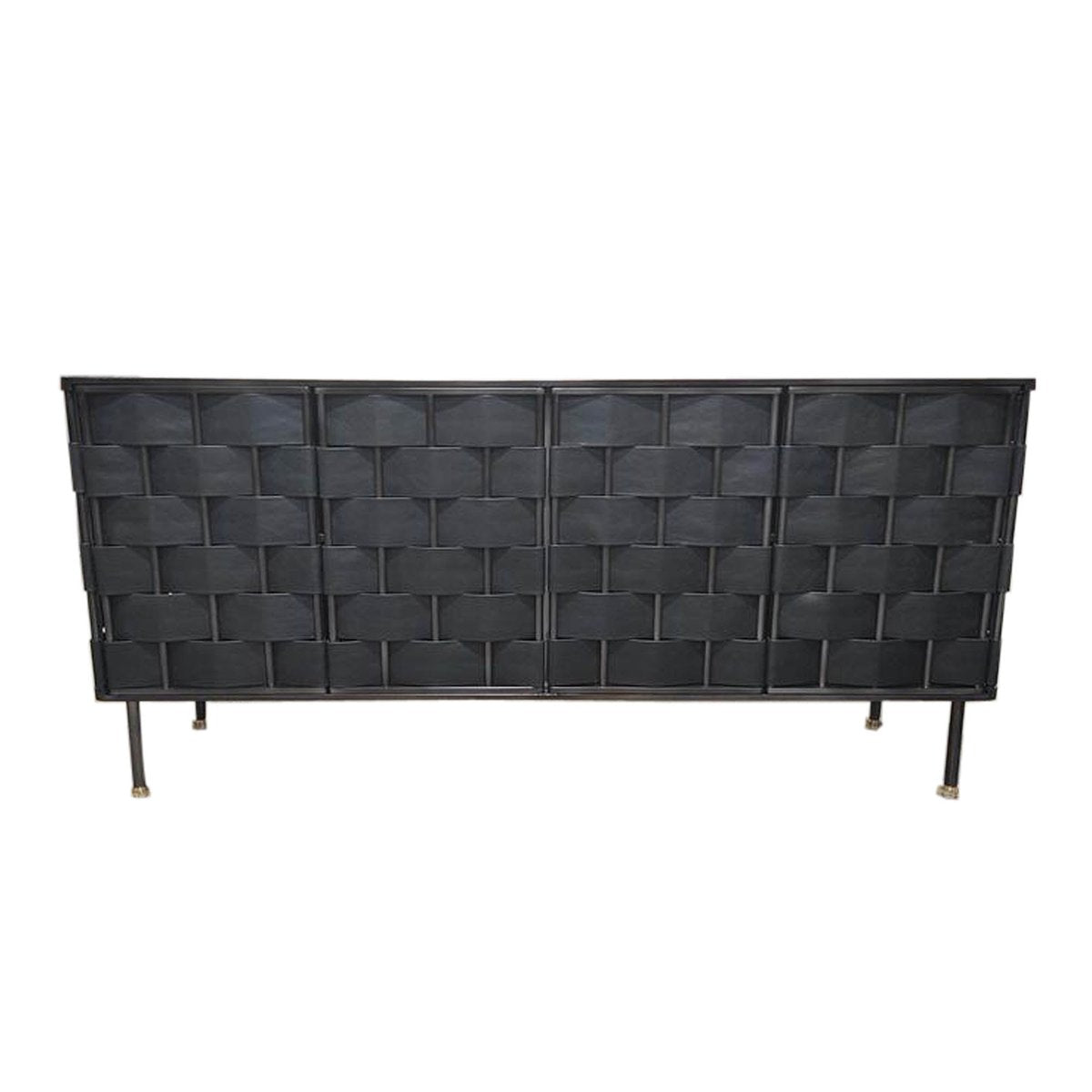 LH Home Bishop Four Doors Leather Warp Sideboard