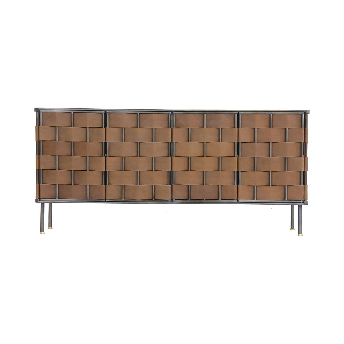 LH Home Bishop Four Doors Leather Warp Sideboard