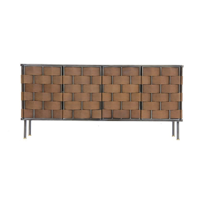 LH Home Bishop Four Doors Leather Warp Sideboard