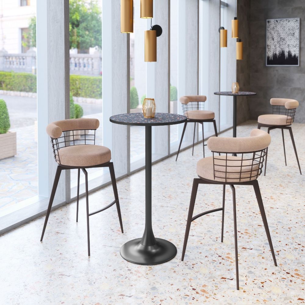 Zuo Modern Bite Steel base Round Bar Table