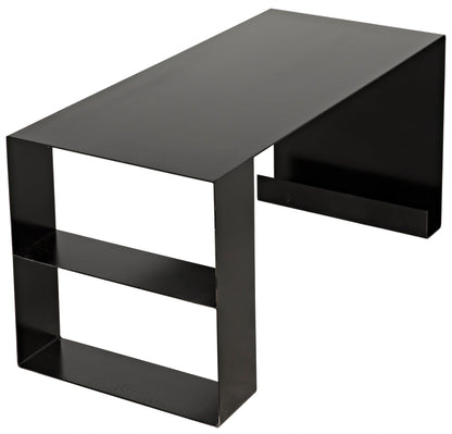 Black Black Steel Desk-Home Office Desks-Noir-Sideboards and Things