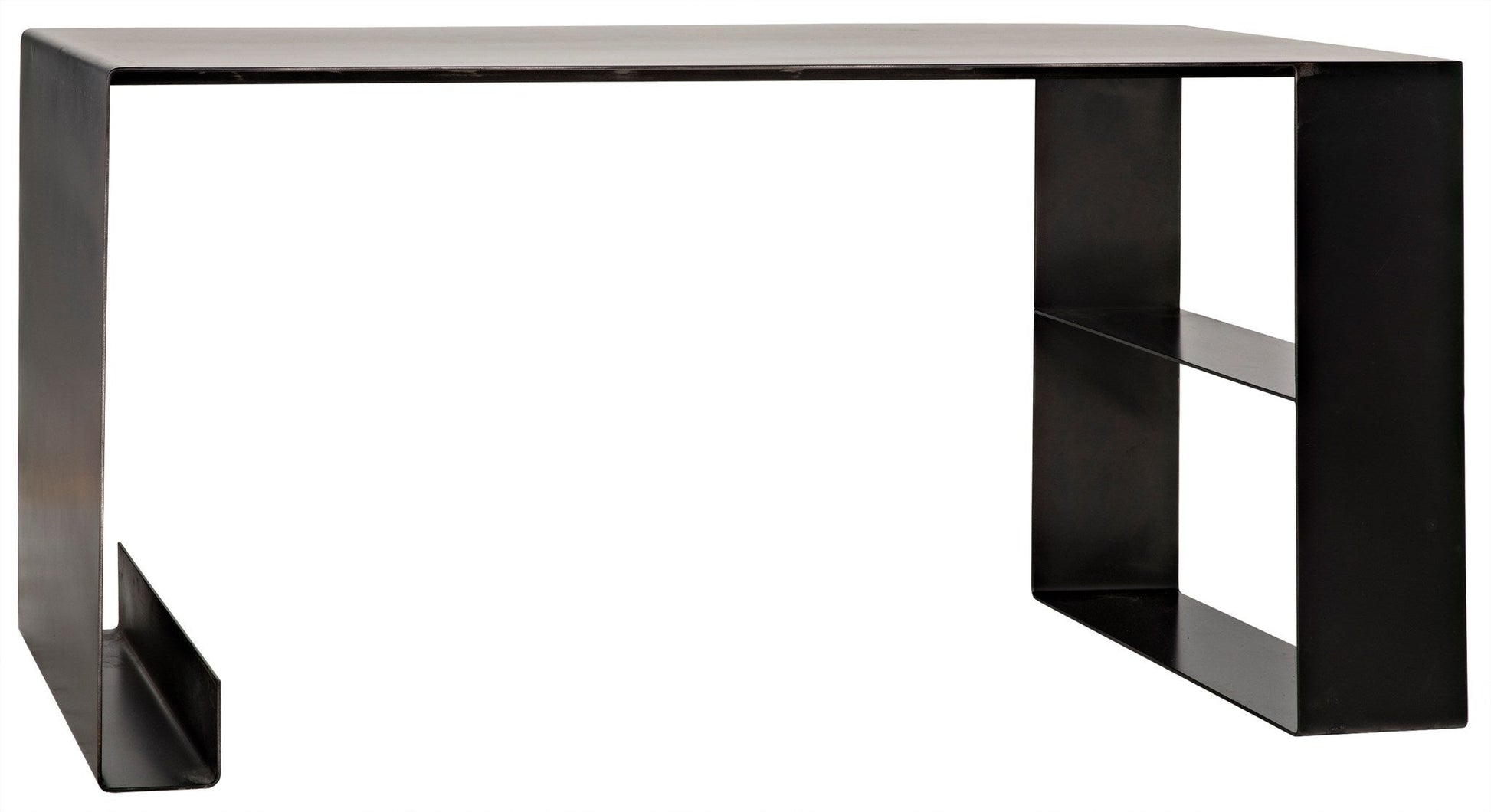 Black Black Steel Desk-Home Office Desks-Noir-Sideboards and Things