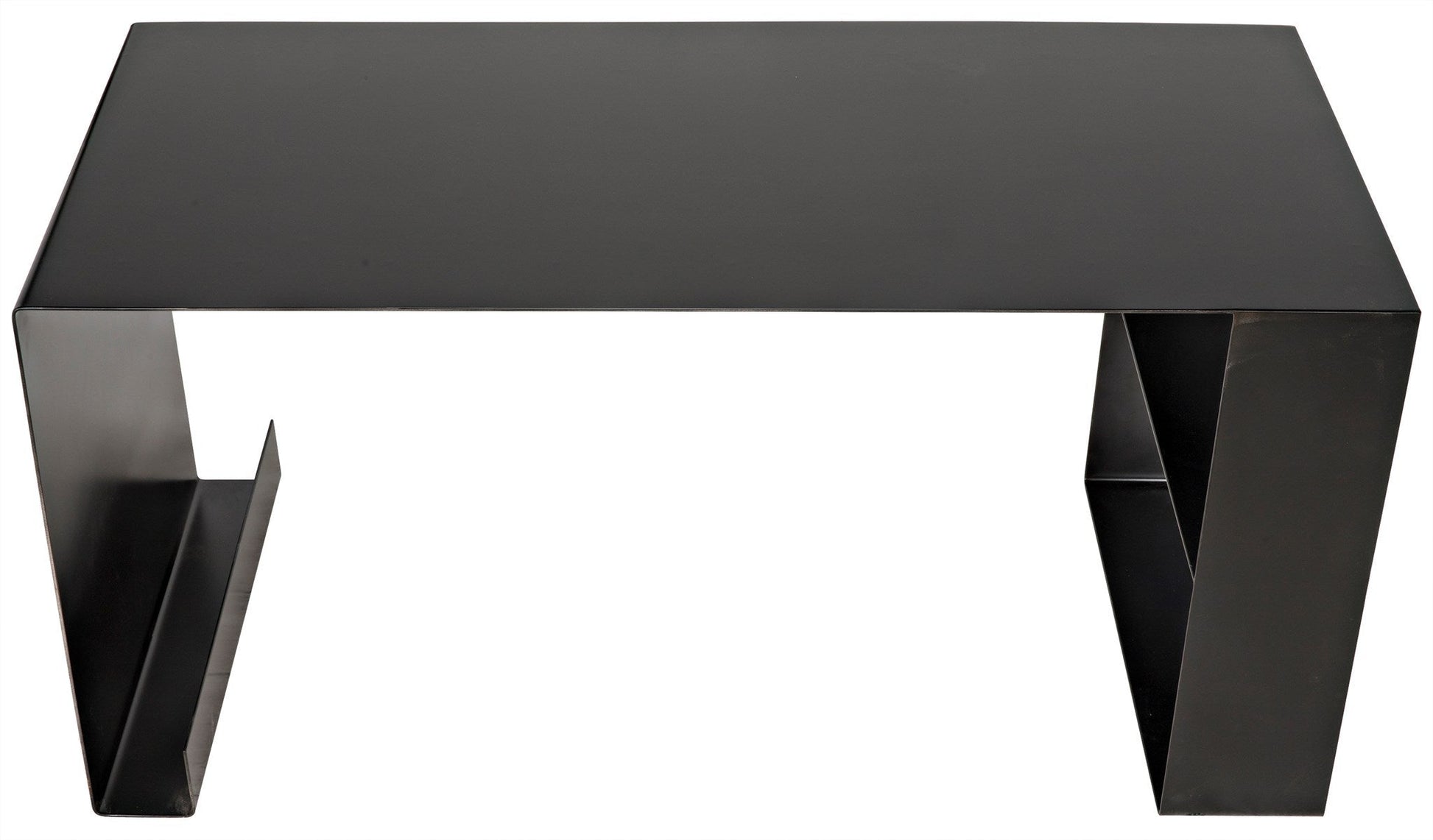 Black Black Steel Desk-Home Office Desks-Noir-Sideboards and Things