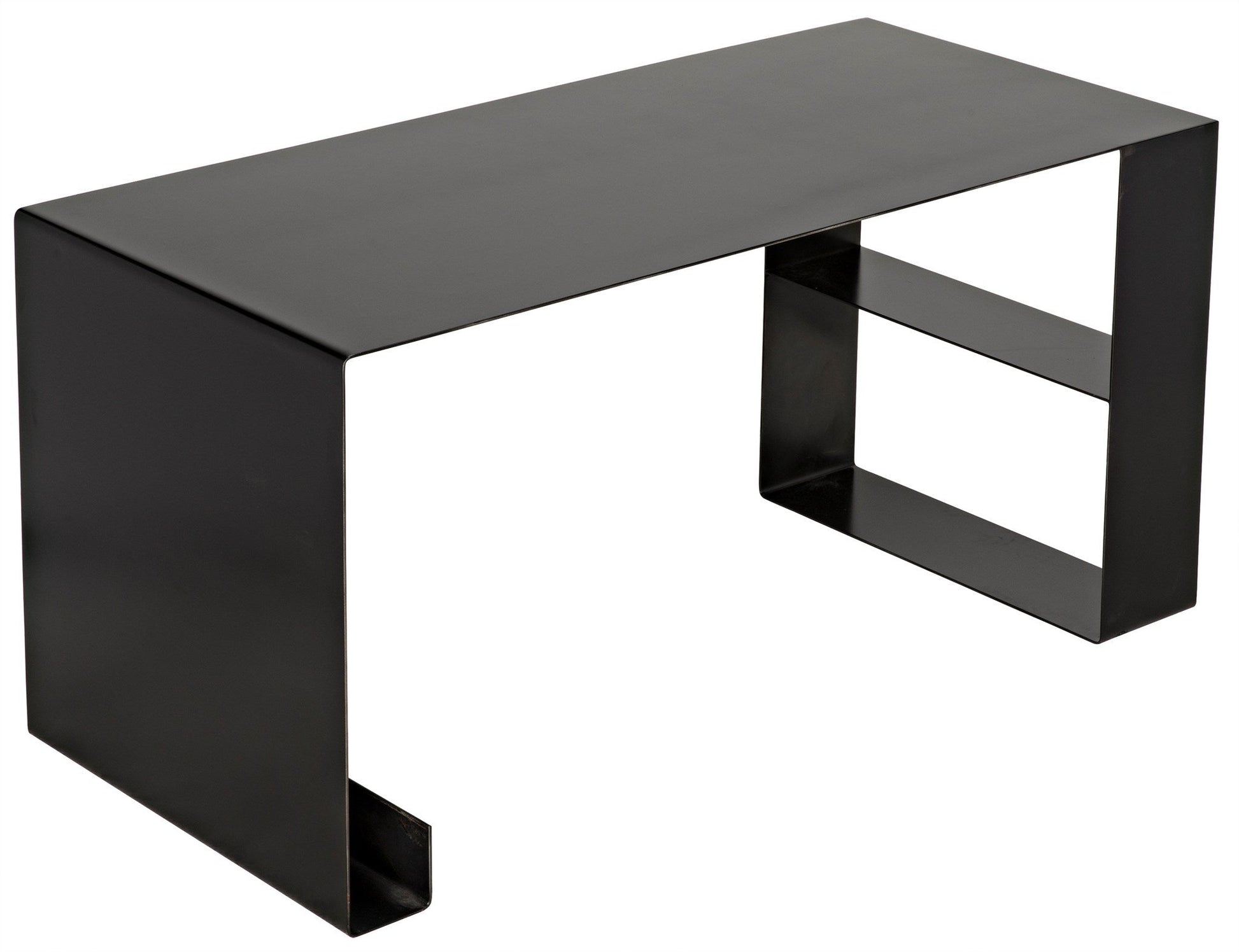 Black Black Steel Desk-Home Office Desks-Noir-Sideboards and Things