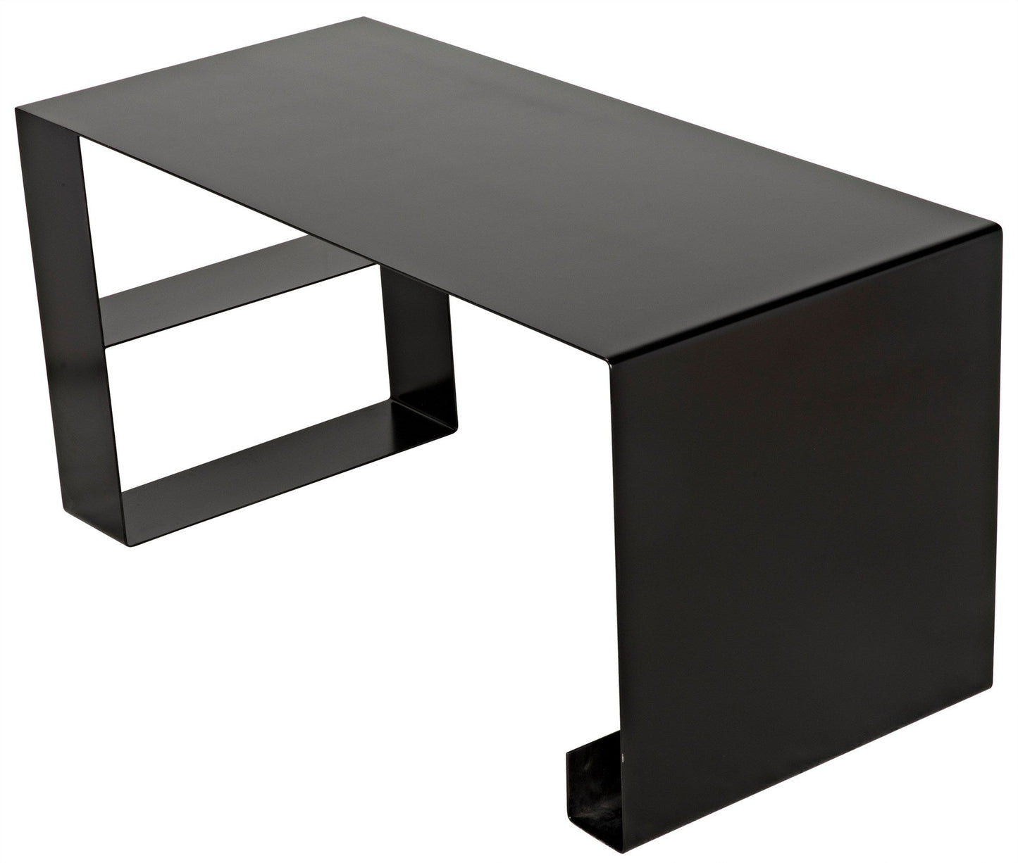 Black Black Steel Desk-Home Office Desks-Noir-Sideboards and Things