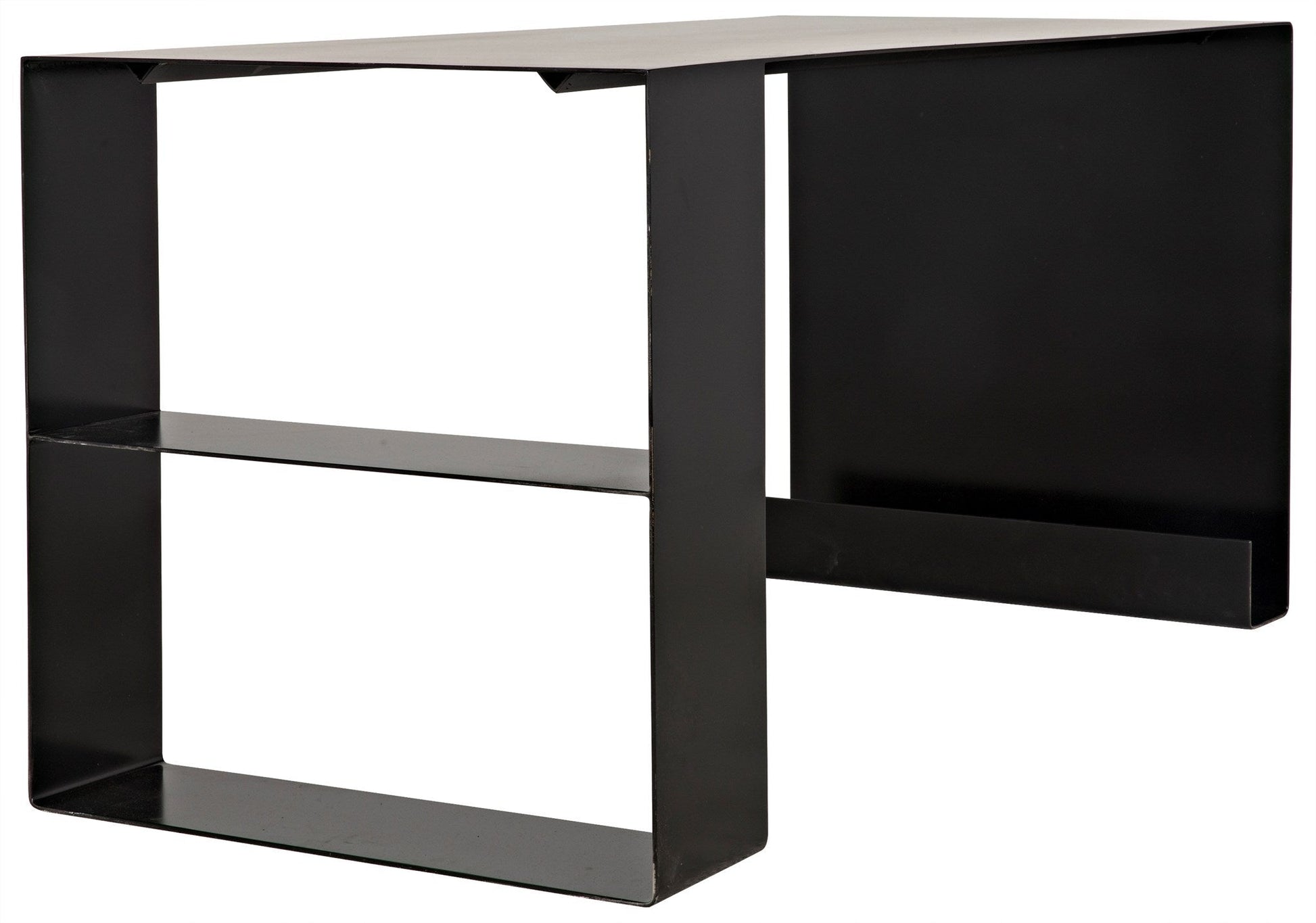 Black Black Steel Desk-Home Office Desks-Noir-Sideboards and Things