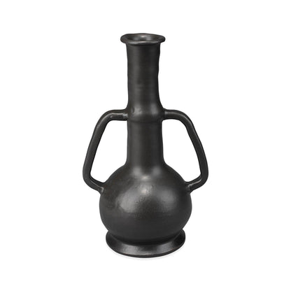 Black Ceramic Horton Handled Vase Vases & Jars Sideboards and Things By Jamie Young