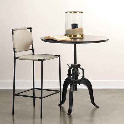 Black Iron Adjustable Height Round Crank Table Bar Tables Sideboards and Things By Jamie Young