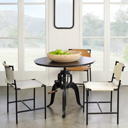 Black Iron Adjustable Height Round Crank Table Bar Tables Sideboards and Things By Jamie Young