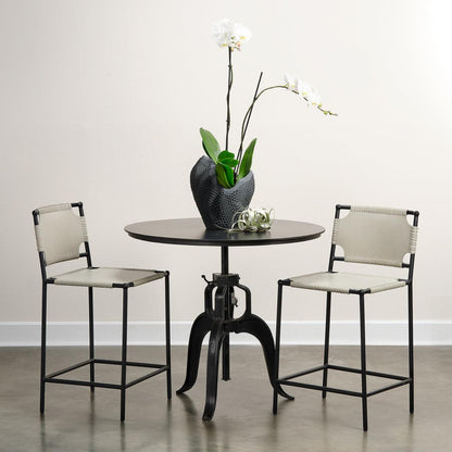 Black Iron Adjustable Height Round Crank Table Bar Tables Sideboards and Things By Jamie Young