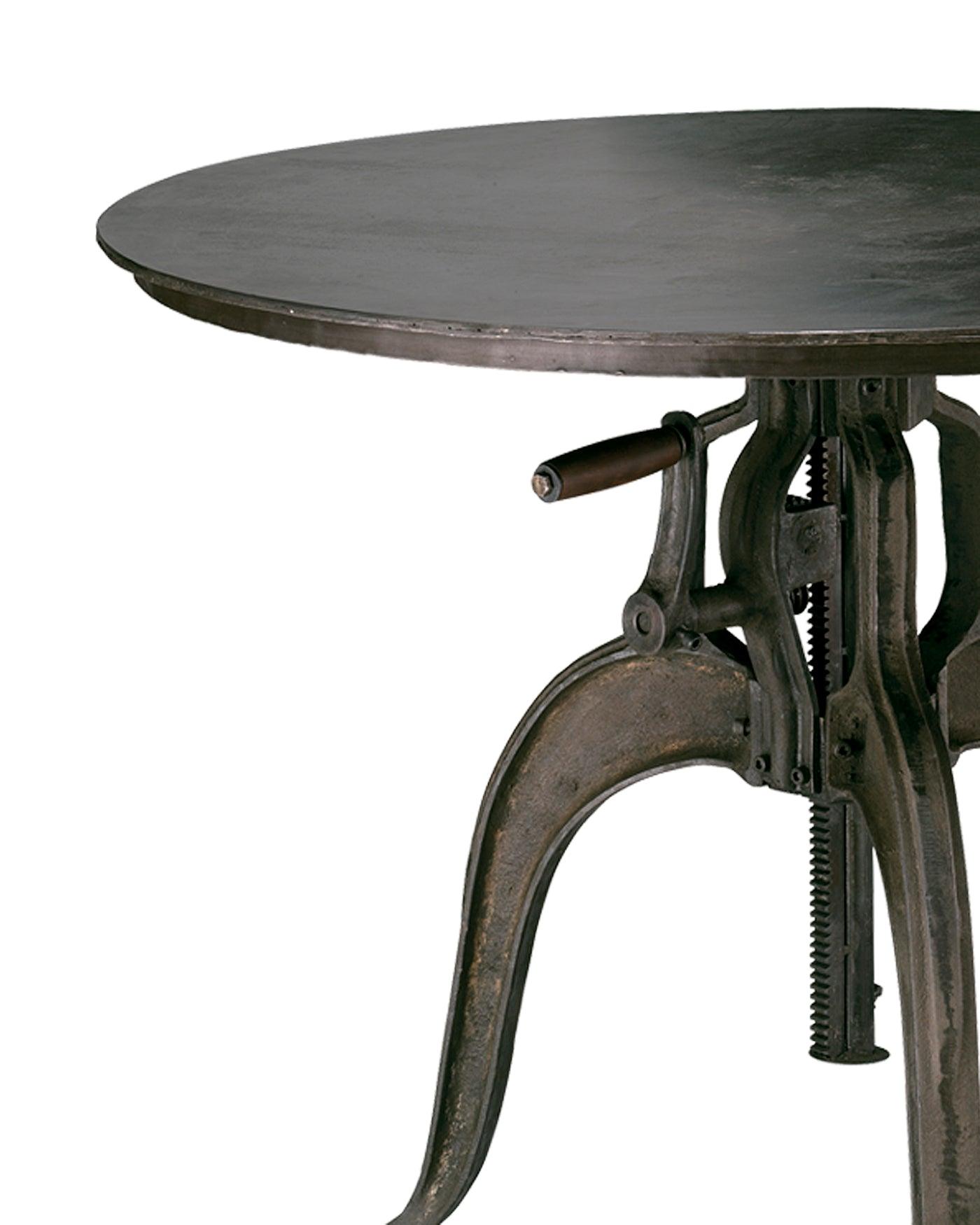 Black Iron Adjustable Height Round Crank Table Bar Tables Sideboards and Things By Jamie Young