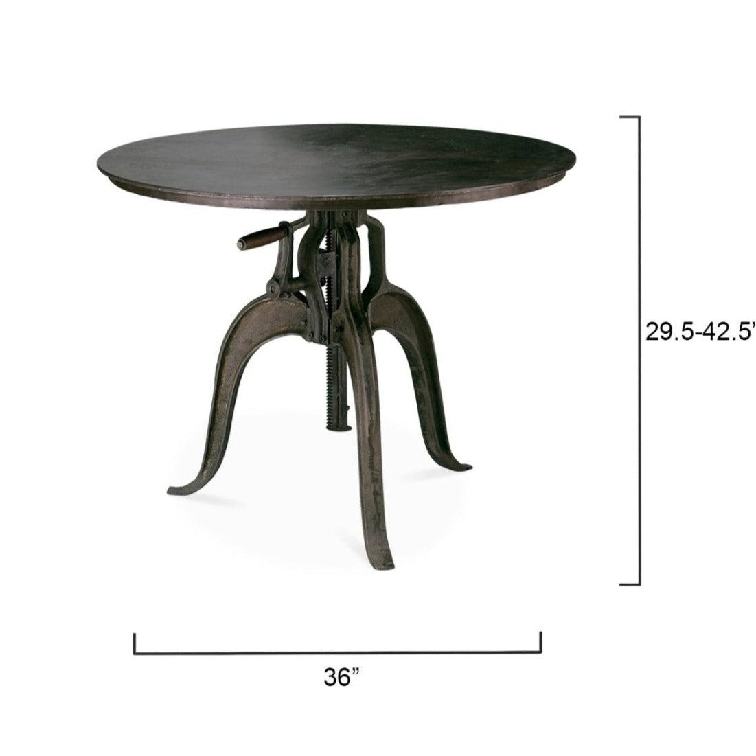 Black Iron Adjustable Height Round Crank Table Bar Tables Sideboards and Things By Jamie Young