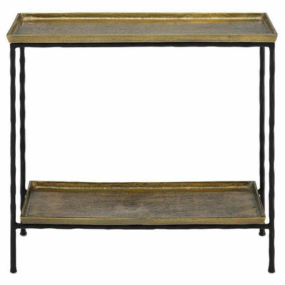 Black Iron Antique Brass Boyles Brass Side Table Side Tables Sideboards and Things By Currey & Co