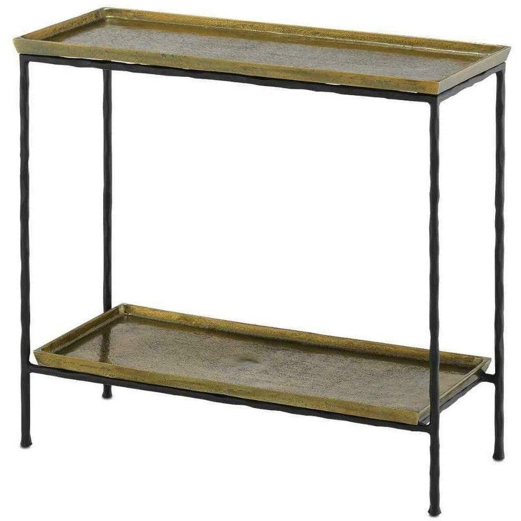 Black Iron Antique Brass Boyles Brass Side Table Side Tables Sideboards and Things By Currey & Co