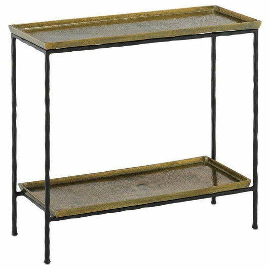 Black Iron Antique Brass Boyles Brass Side Table Side Tables Sideboards and Things By Currey & Co