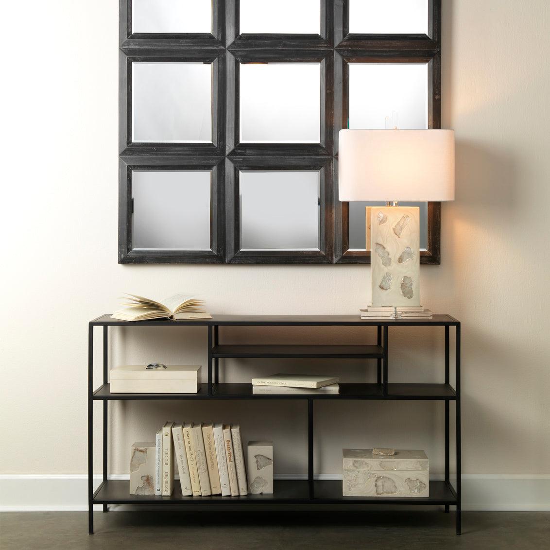 Black Iron Element Shelved Console Table Console Tables Sideboards and Things By Jamie Young