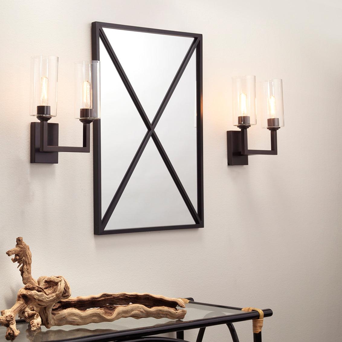 Black Iron Xander Grid Wall Mirror Wall Mirrors Sideboards and Things By Jamie Young