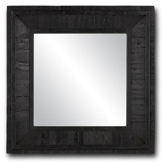 Black Kanor Black Square Mirror Wall Mirrors Sideboards and Things By Currey & Co