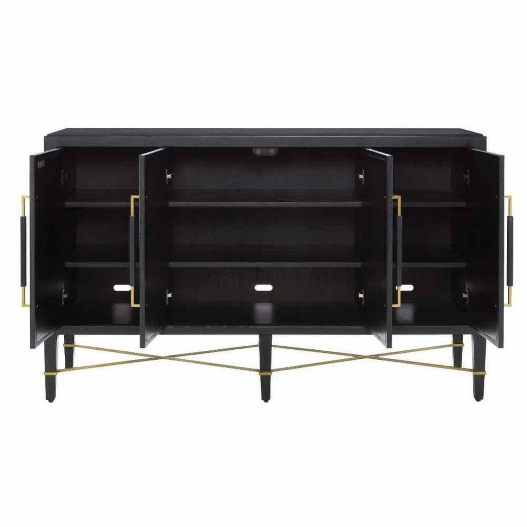 Black Lacquered Verona Sideboard For Dining Room Sideboards Sideboards and Things By Currey & Co