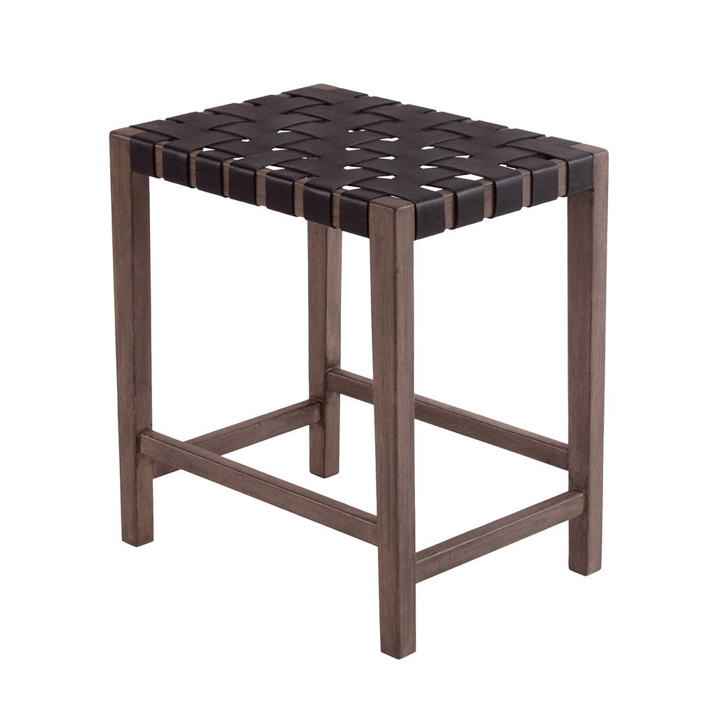 Black Leather Counter stool Madeira-Counter Stools-Peninsula Home-LOOMLAN