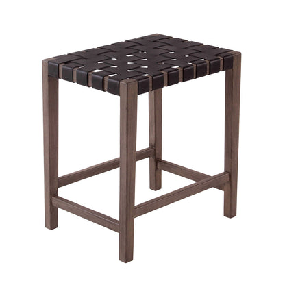 Black Leather Counter stool Madeira-Counter Stools-Peninsula Home-LOOMLAN