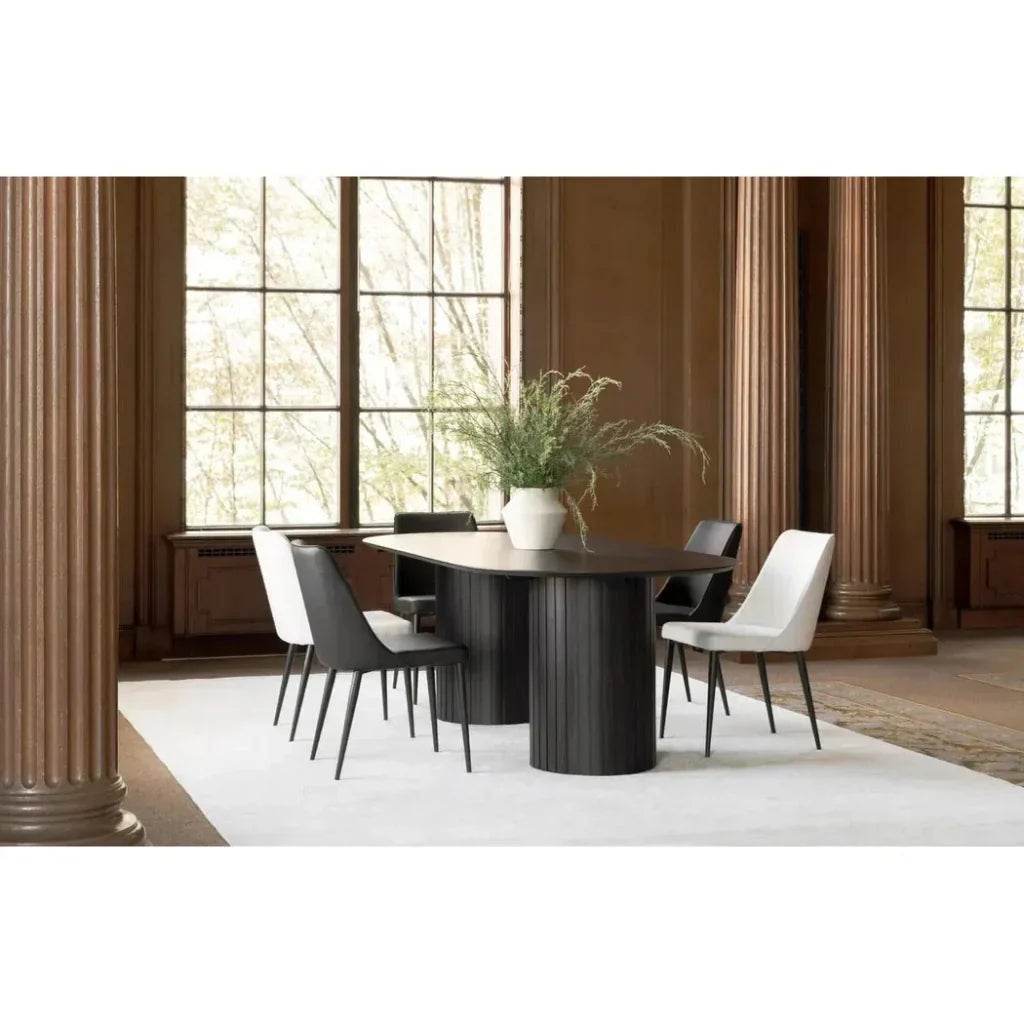 Moe's Home Black Oval Wood Column-Like Base Povera Dining Table