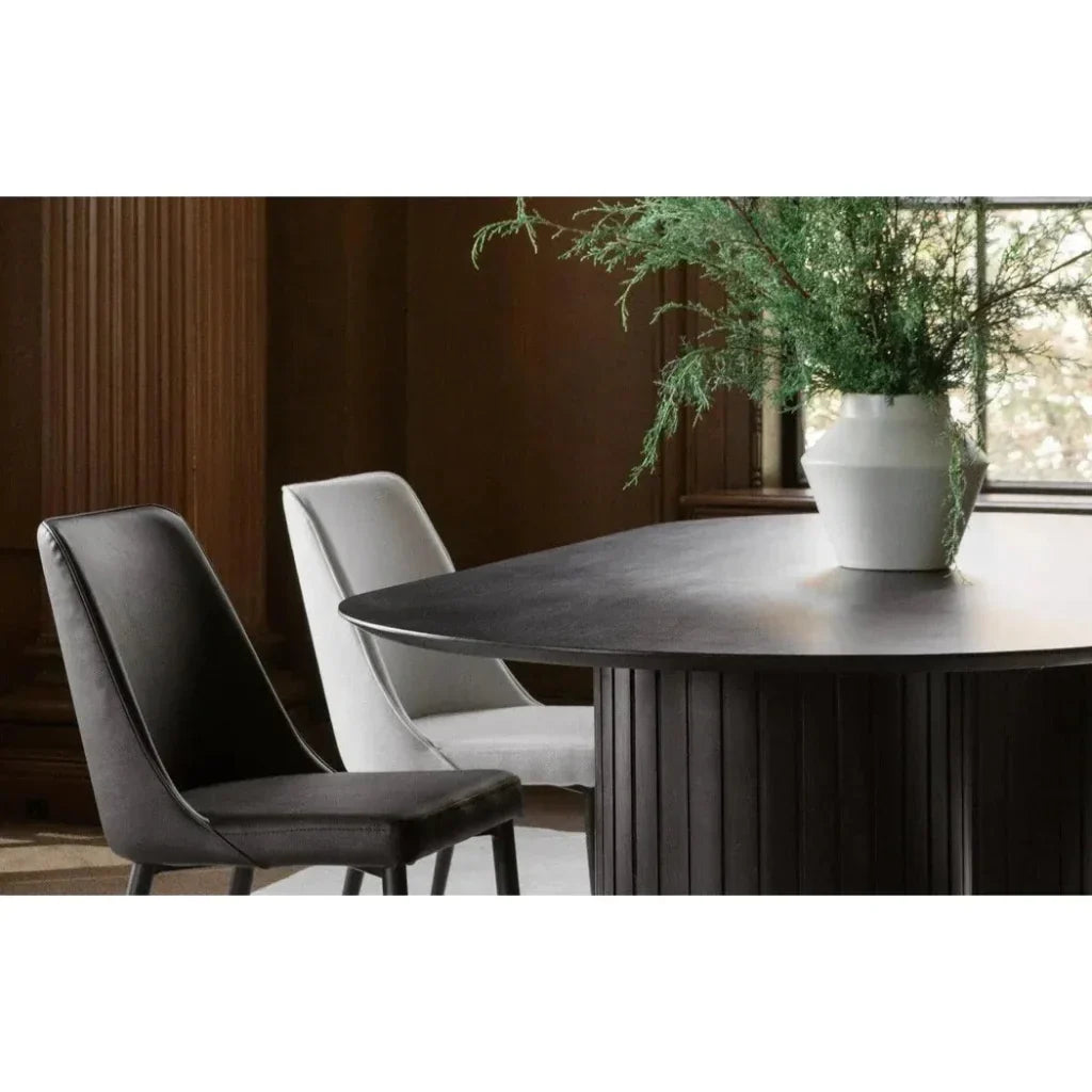 Moe's Home Black Oval Wood Column-Like Base Povera Dining Table