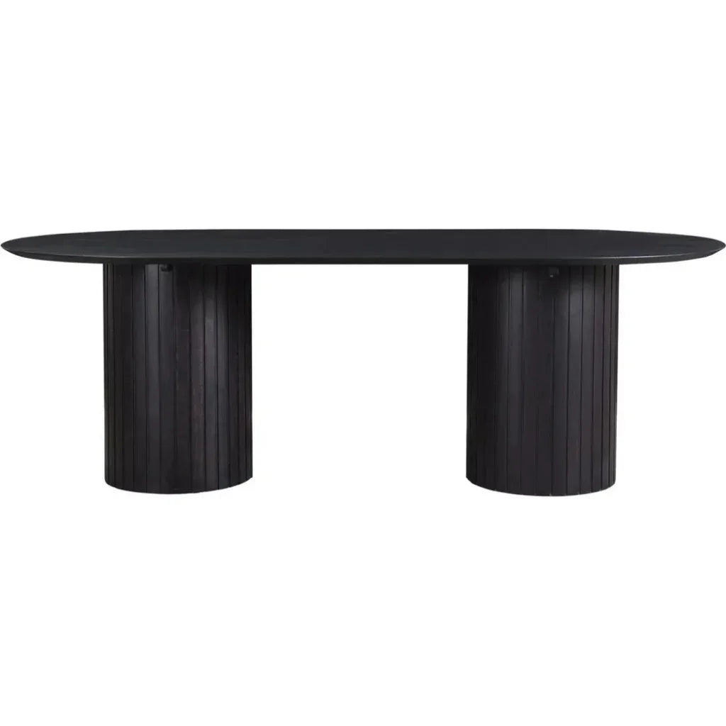 Moe's Home Black Oval Wood Column-Like Base Povera Dining Table