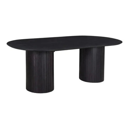 Moe's Home Black Oval Wood Column-Like Base Povera Dining Table