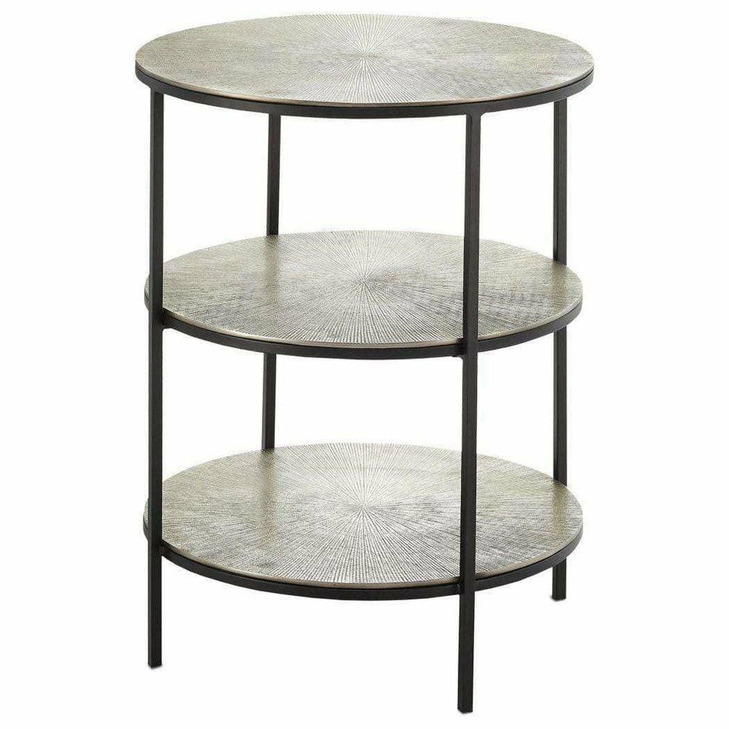 Black Pewter Cane Accent Table Side Tables Sideboards and Things By Currey & Co