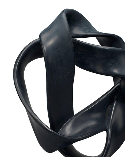 Black Polyresin Intertwined Object on Stand Statues & Sculptures Sideboards and Things By Jamie Young