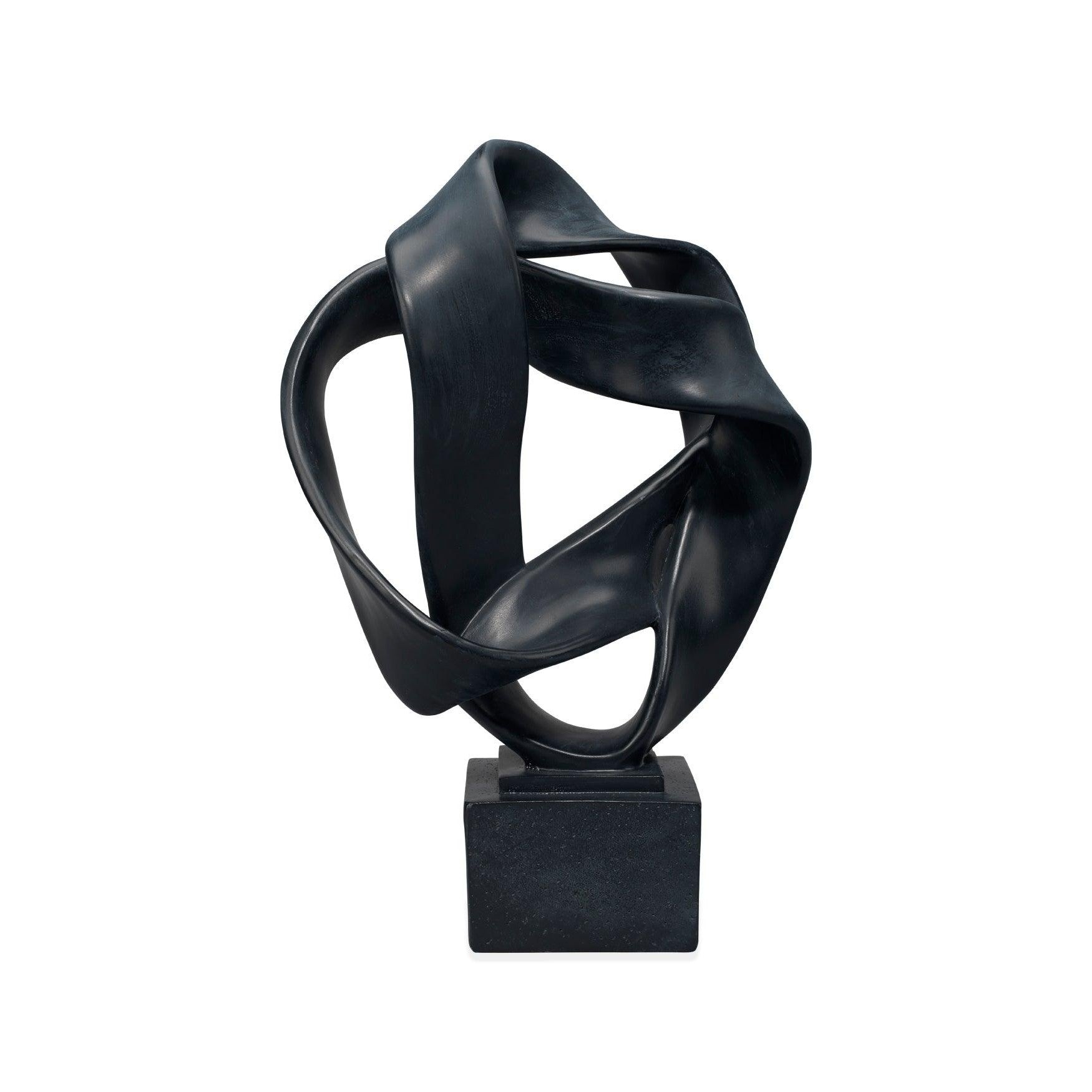 Black Polyresin Intertwined Object on Stand Statues & Sculptures Sideboards and Things By Jamie Young